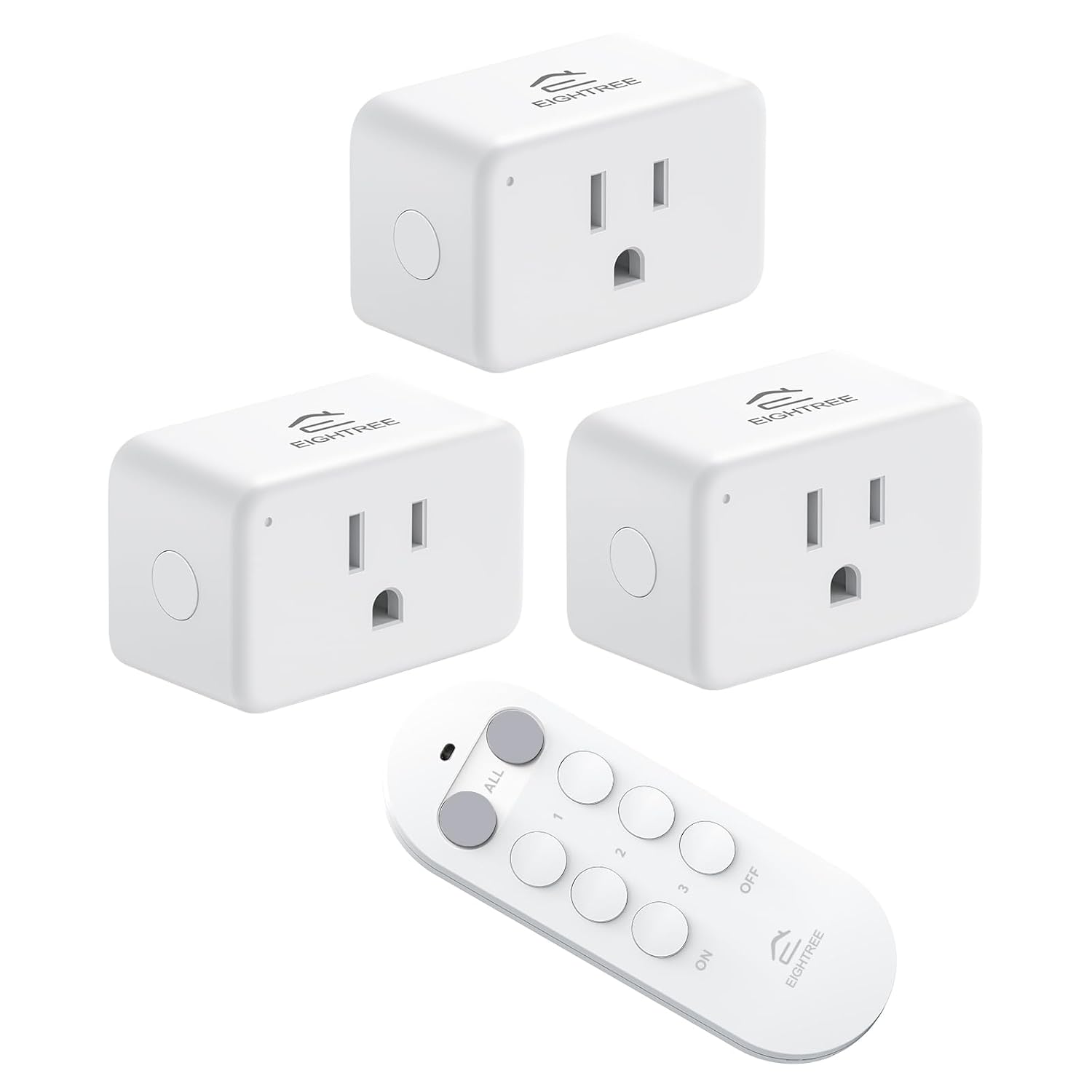 Remote Control Outlet Wireless Light Switch for Household Appliances, Expandable Remote Light Switch Kit, Up to 100 ft Range, FCC Certified, White (3 Outlets + 1 Remotes)