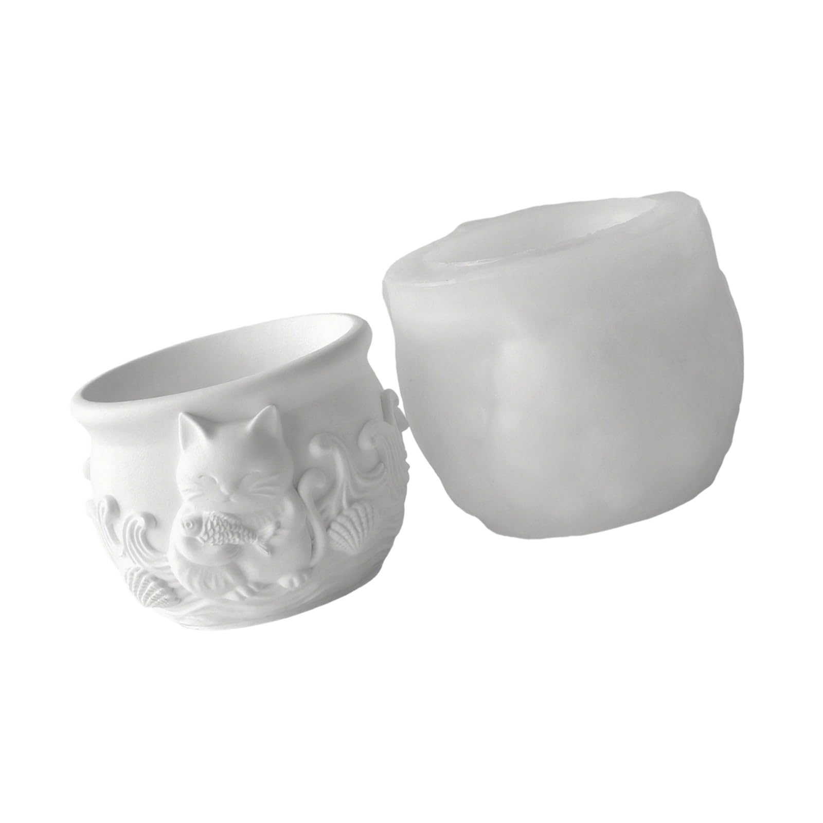 Molde de silicona para animales de compañía, herramienta artesanal reutilizable con patrones en relieve para decoraciones, molde para macetero de cemento y hormigón