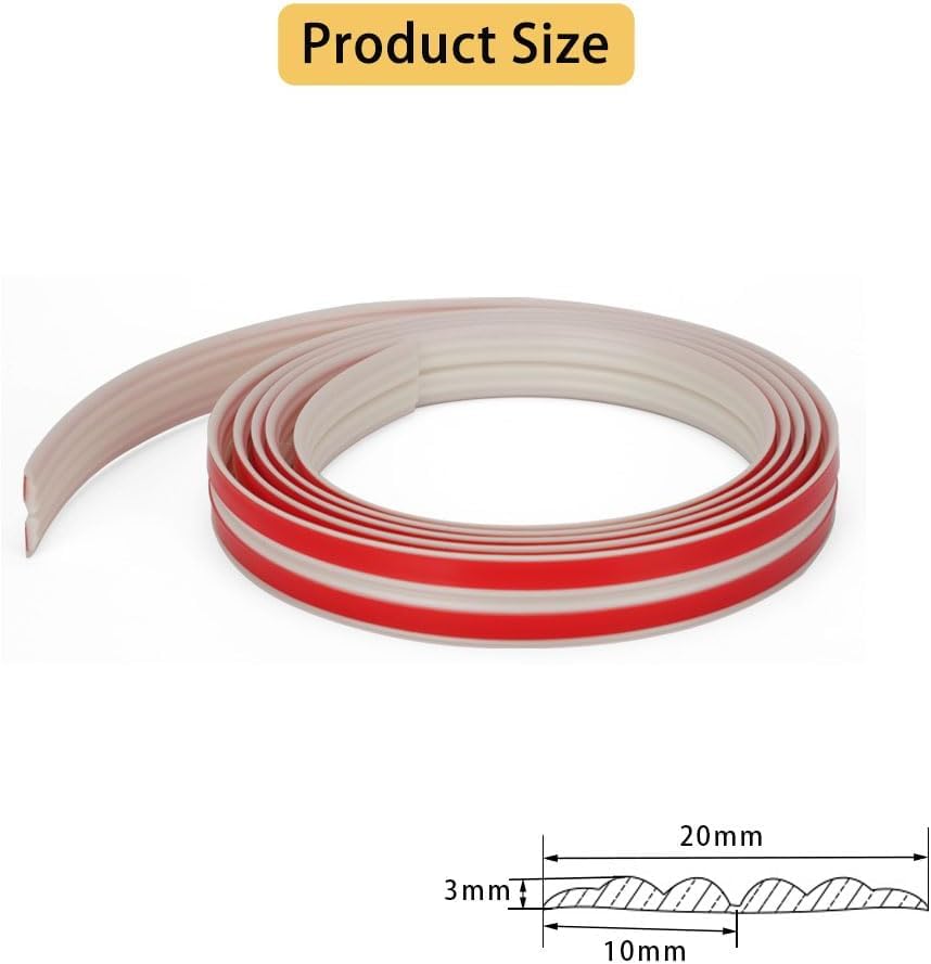 10M Flexible Edging Trim for Tile Floor Bathroom Door Frame Countertops,Self Adhesive Inside & Outside Corner Strip,Floor Transition Strip,Caulk Molding Trim,Furniture Protector Guards,20mm - Image 2