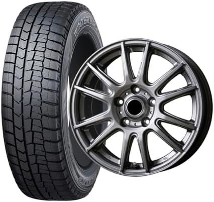 （00:30時点） 【スタッドレスタイヤ・ホイール 4本セット】 ダンロップ 205/60R16 WINTER MAXX WM02 & 16×6.5J PCD114.3/5H +38 TS6 マッドシルバー (乗用車用) 16インチ スタッドレス ノア ヴォクシー プリウスα