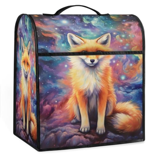 Coffee Maker Cover Cute Galaxy Fox Kitchen Appliance Covers Small Appliance Covers Blender Cover Juicer Cover Dust Covers for Kitchen Appliances with Top Handle and Pockets,Washable,B195