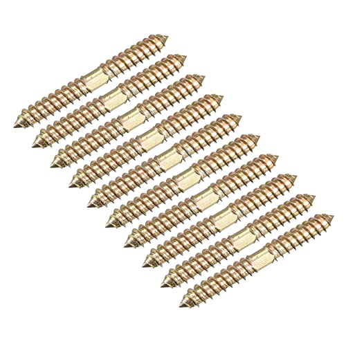 sourcing map 8x60mm Hanger Bolts, 24pcs Double Ended Self-Tapping Thread Wood to Wood Dowel Screws for Wood Connecting