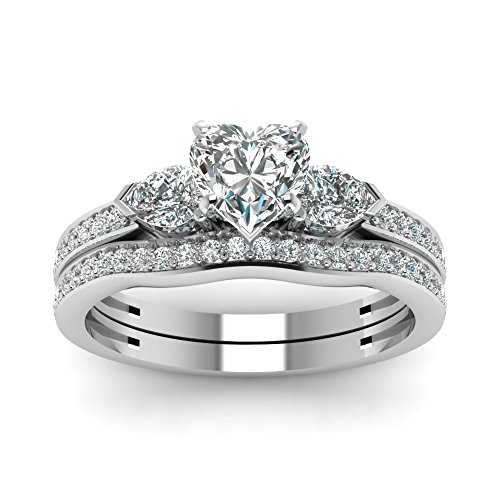 10K 14K 18K Gold Heart Cut Moissanite Wedding Ring Sets for Women,1.75/2.75 CTW Moissanite Engagement Ring Sets Wedding Engagement Anniversary Bands Set Free Engraved