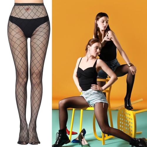 Eforcase Women's Fishnets Tights Mesh Fishnet Stockings Tights High Waist Stretchy Patterned Pantyhose Fishnets Tights4