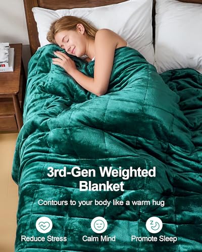 Super Fuzzy Soft Sherpa Fleece Weighted Blanket, 15 lbs Dual Sided Fluffy Heavy Weighted Blankets for Adults - No Bunching with Double Layers of Soft Inner Lining (48"x 72", 15 Pounds)