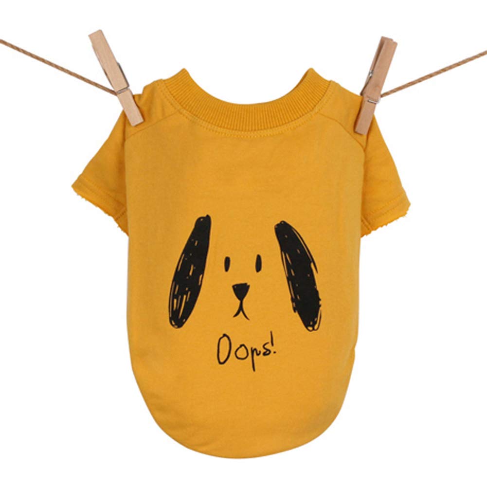 Manteaux polaire pet coat jaune motif cartoon a demi manches confortables