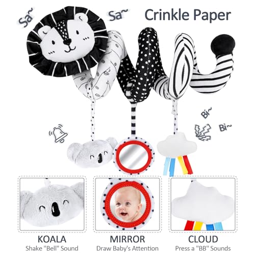 Joyreal High Contrast Baby Toys for Newborn 0-6 Months,Black and White Sensory Toy Set with Cards, Soft Book & Car Seat Toys,Montessori Infant Boys & Girls - Image 3