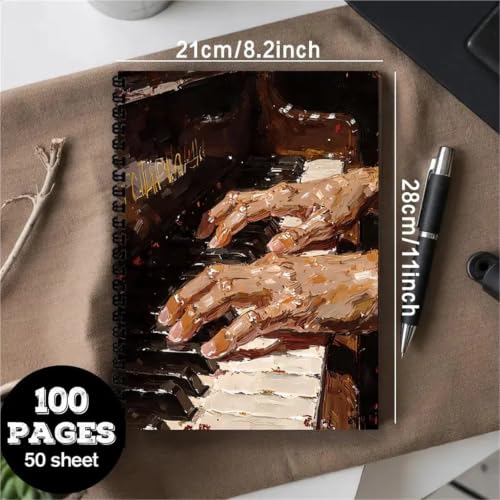 Cuaderno de música A4 con 50 hojas de pentagrama para composición y aprendizaje musical 2