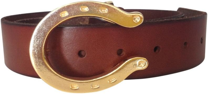 Women's Horseshoe Buckle And Leather Belt