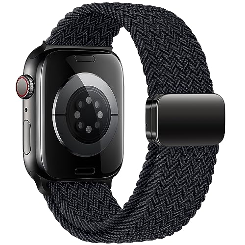 Image of Qimela Sport Loop Compatible with Apple Watch Band 38mm 40mm 41mm 42mm 44mm 45mm 46mm 49mm for Women Men,Magnetic Strap Stretchy Braided Wristband for iWatch Series 11 10 9 8 7 6 5 4 SE Ultra 3 2 1