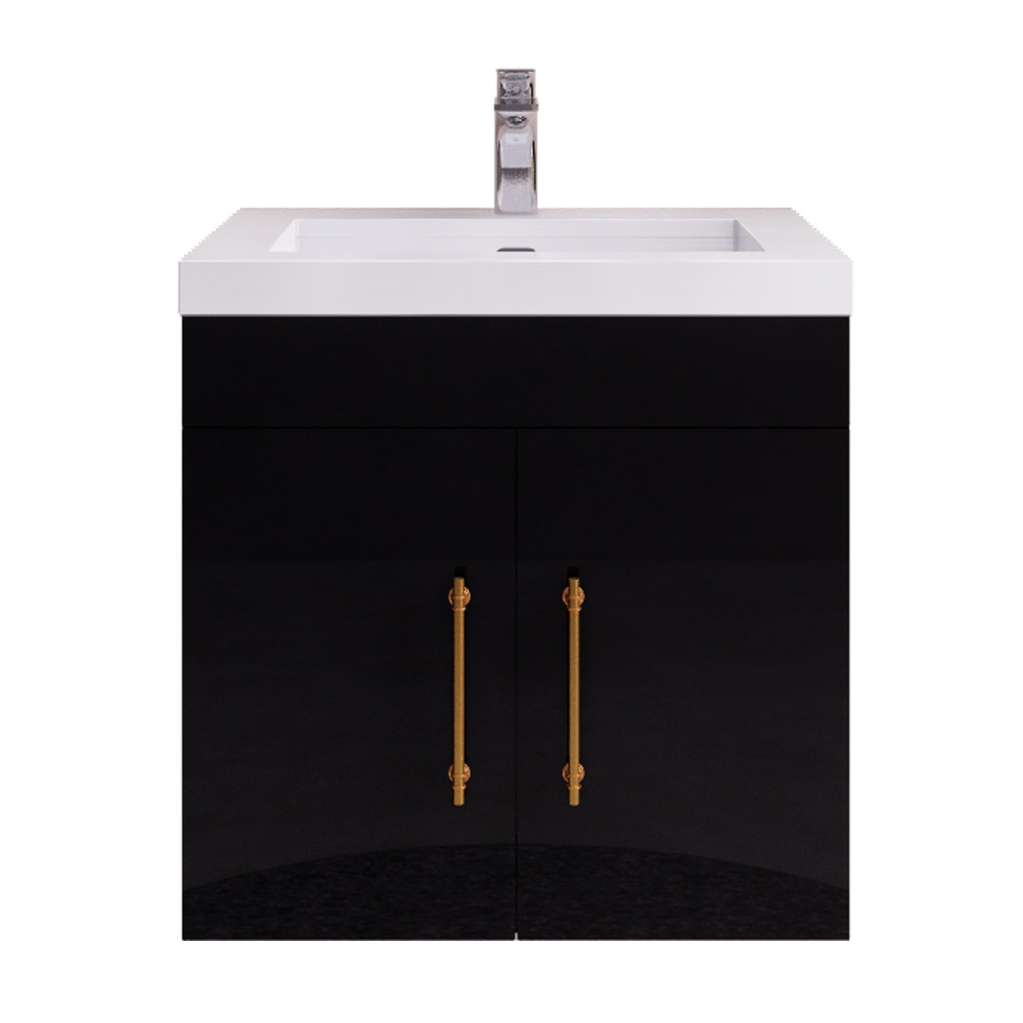 ELSA 24" Wall Mounted Vanity with Reinforced Acrylic Sink HIGH Gloss Black