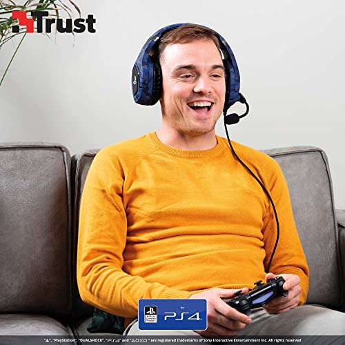 GXTrust 488 Forze-B Cuffie PS4 e PS5 con Licenza Ufficiale PlayStation, Over-Ear, Microfono Ripiegabile e Archetto Regolabile, Jack Audio 3.5 mm, Cuffie Gaming Cablate - Blu - Cuffia gaming - Immagine 2