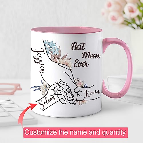 Mothers-Day-Birthday-Gifts-From-Daughter-Son-Kids-Personalized-Mom-Grandma-Mug-with-Name-11oz-Best-Mom-Ever-Present-Birthday-Unique-Gifts-for-Mom-Stepmoms-Wife-Women-7-Color-Mom-Mug