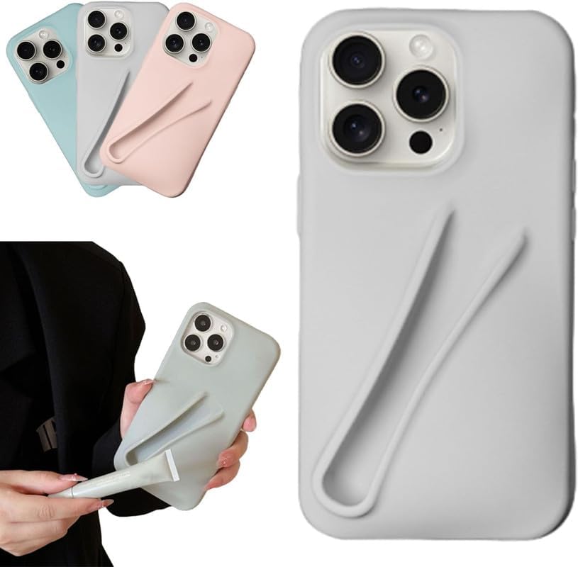 Lip Gloss Phone Case - Liquid Silicone Camera Protection with Microfiber Lining for iPhone 13 Gray