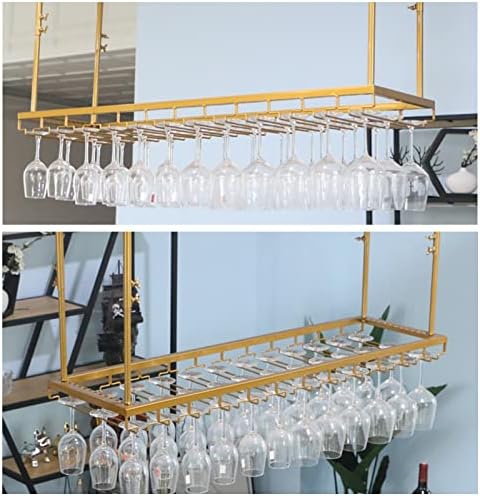 Adjustable Metal Wine Bottle Holder - Ceiling Mounted Storage Rack with Upside Down Design & Space Saving Shelves for Home, Kitchen, Bar, and Wine Lovers