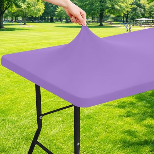 Moosfor Rectangle Spandex Fitted Table Cloth, 5FT Elastic Tablecloth