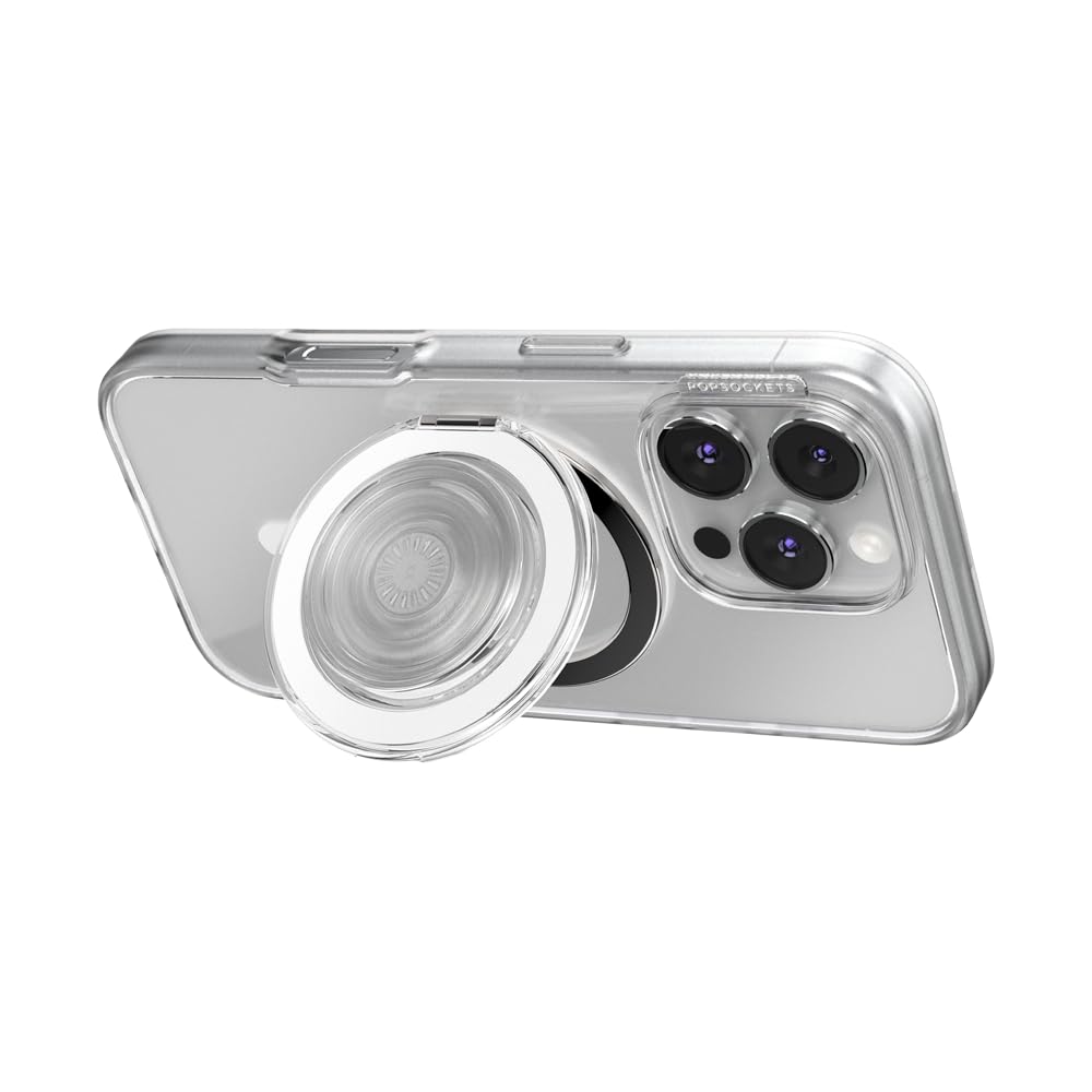 PopSockets Agarre para MagSafe, Agarre para teléfono con Soporte Integrado para teléfono, Soporte Ajustable para Vertical u Horizontal, Fuerte sujeción magnética, Compatible con Carga inalámbrica