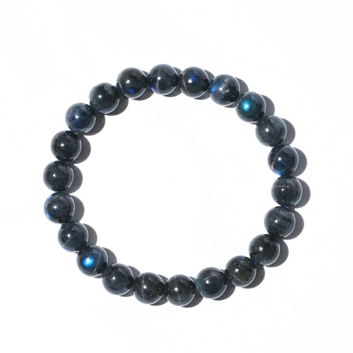 Genuine Natural Black Labradorite Quartz Crystal Cat Eye Round Beads Women Bracelet 7-14mm AAAAA