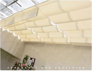 Rygcrud Versenkbares Vordach Pergola-Schattensegel Wasserdicht, Terrassen-Wellenmarkise Sonnenschutzdach Mit Schiebe-Kits Für Terrassen, Balkone, Höfe(1.2x4m)