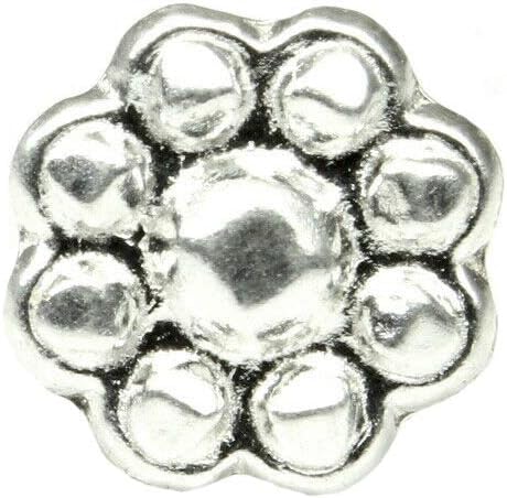 Ethnic Indian Sterling Silver Body Piercing Jewelry Nose Stud Push Pin (5 mm)