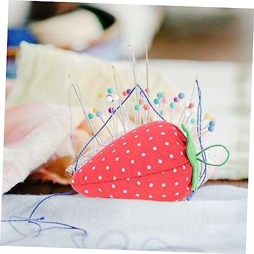 Tehaux 10Pcs Cross Stitch Accessories Hand Sewing Needles Magnetic Pin Cushion Accessories For Strawberry An Fittings Small Pin Cushion Wear-Resistant Sewing Tool Needle Cushion Red Wrist #TOP7