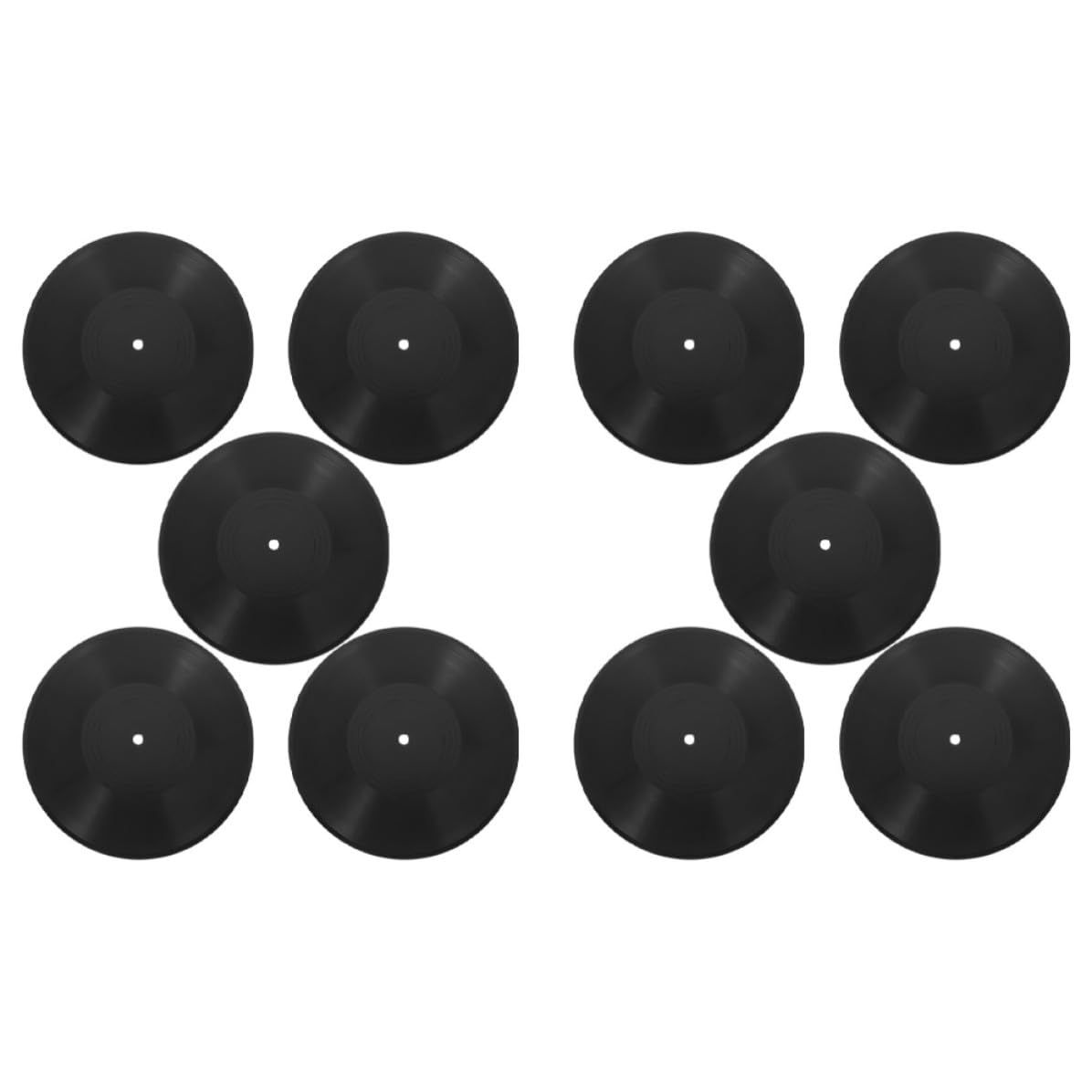 NULYLU 10 Pezzi Decorazioni Murali Dischi in Vinile Neri 12 Pollici Stile Vintage Plastica Facili da Installare per Arredamento Camera Estetica Hiphop
