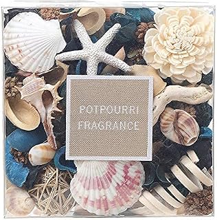 Qingbei Rina Large Pot pourri, Ocean Breeze Scented Spring Pot pourri Dried Flowers,Fragrance Vial Included,Bowl Vase Filler,Party Wedding Decoration (400g Blue)