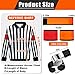 Hicarer Ice Hockey Long Sleeve Striped Referee Shirt Men's Official Referee Costume Orange Red Armbands Finger Grip Whistle(XXL)