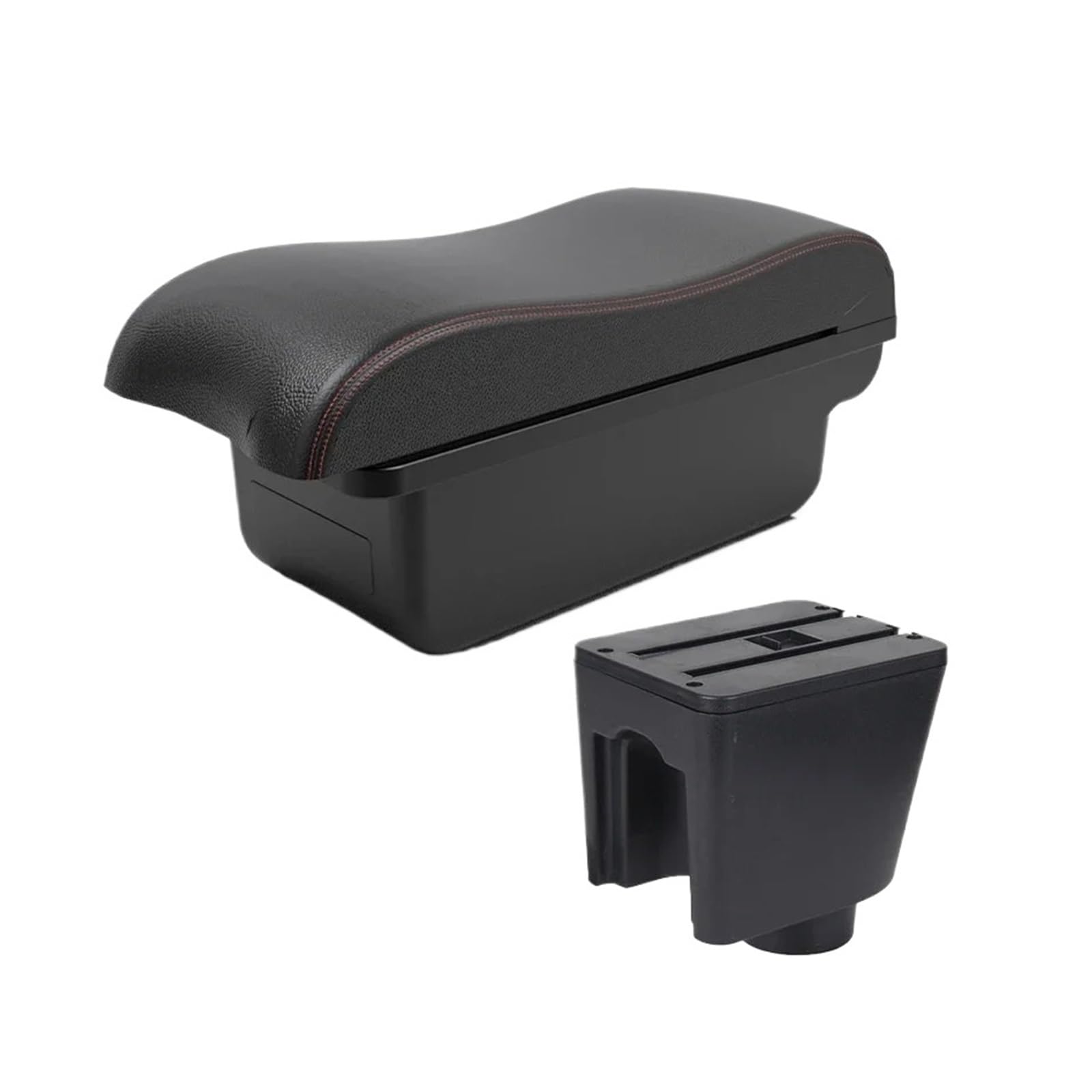 Umdjju A1 Black Red No Usb For Chevrolet For Aveo For T200 Armrest Modification Car Interior Center Console Double-Layer Storage Box With Usb Accesso Car Centre Console Armrest Box(A1 Black Red No Usb)