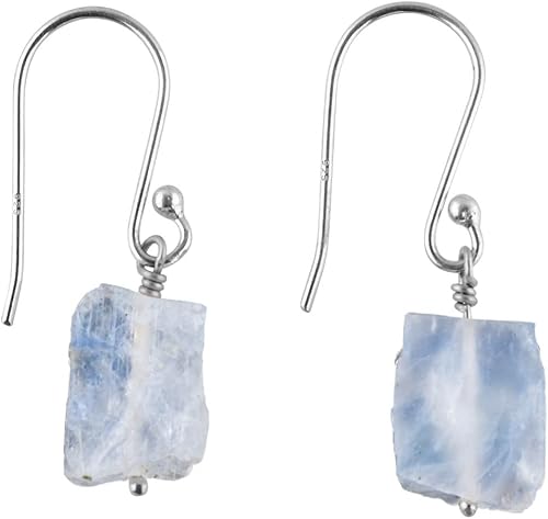 Miniatura 15 de Aretes colgantes de cristal crudo para mujeres y niñas Joyas de piedras preciosas naturales Joyas de piedra natal Plata de ley 925 Aretes