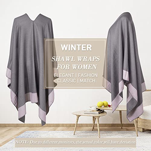 Shawl Wraps for Women, Pashmina Scarf Blanket Cape Winter Warm, Front Open Poncho for Spring Fall
