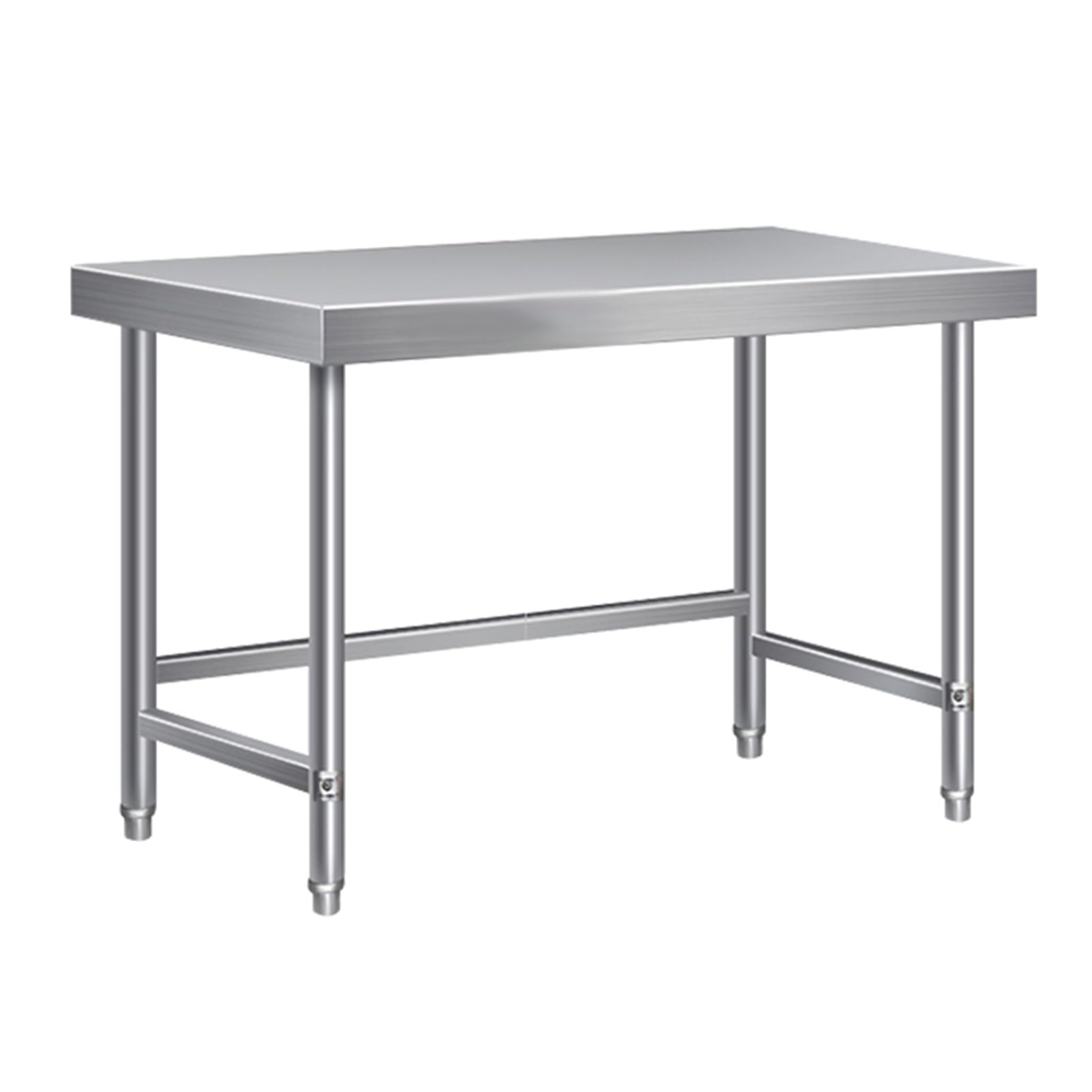 Mesa de trabajo comercial de acero inoxidable ajustable para cocina, restaurante, garaje y almacén, 100 x 50 x 80 cm
