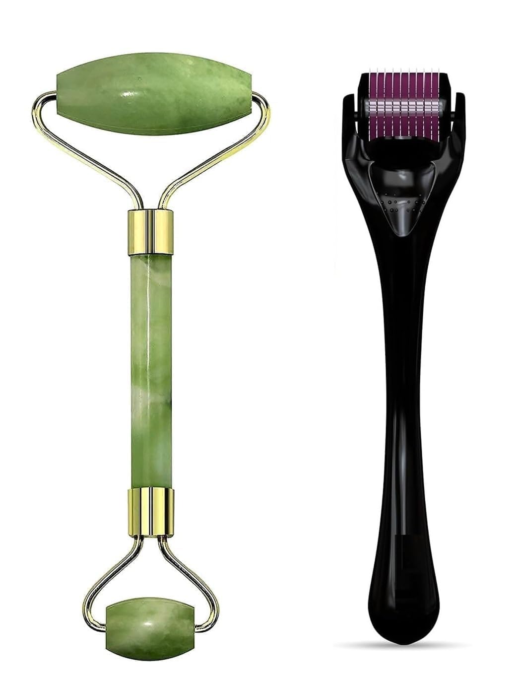 Facial Massager Jade Roller Natural Himalayan Stone With Hair And Beard Regrowth 540 Micro 0.5mm Titanium Alloy Needles Roller Reduces Hair Fall Stimulates Hair Follicles-image-31