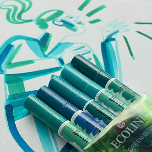 Ecoline Liquid Watercolor Brush Pen, Set Of 5 - Green Blue (11509909) #TOP4