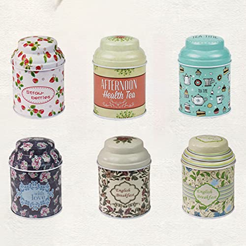 Luxshiny 6 Piezas Elegantes Latas de Hojalata de Metal Vacías Latas de Caramelo de Café de Metal Lata Vacía para Té… - Imagen 8