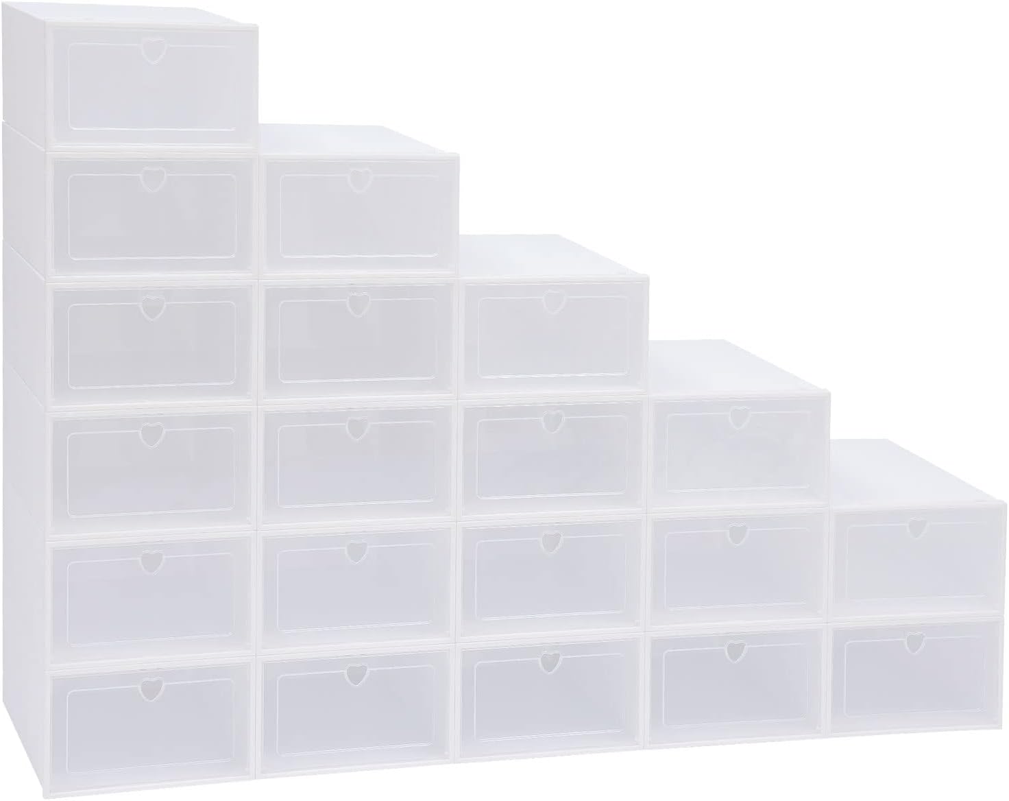 Lot De 40 Boîtes De Rangement Pour Chaussures - Plastique Transparent - Kurtzy