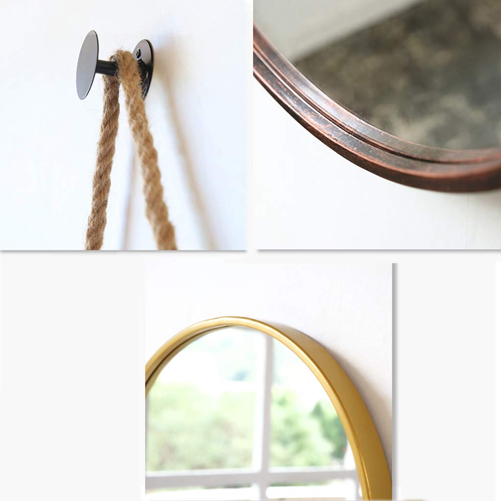 Okrągłe wiszące lustro z liną konopną 70 cm łazienkowe lustro ścienne kosmetyczne okrągłe lustro białe dekoracje ścienne stylowe akcesoria do domu nowoczesny design