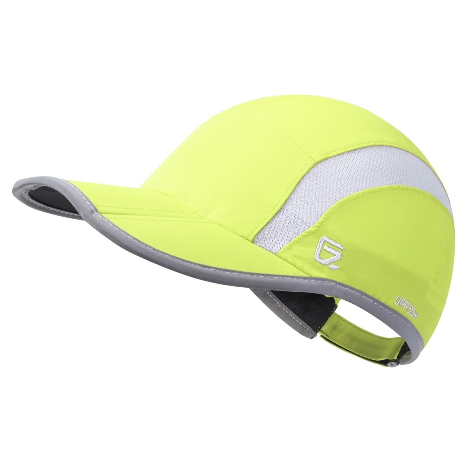 GADIEMKENSD UPF50+ Folding Outdoor Hat Unstructured Reflective Design Breathable Soft Sport Cap for Outdoor Sports