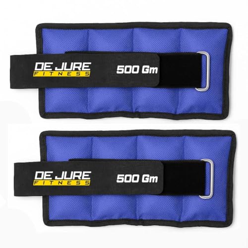 Image of De Jure Fitness Adjustable Ankle & Wrist Weights Pair (0.5KG x 2) for Men & Women | Strength Training, Walking, Running, Workout, Yoga | Comfortable, Durable | (Blue.)