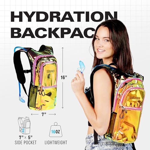 Image of Sojourner Hydration Pack, Hydration Backpack - Water Backpack with 2l Hydration Bladder, Festival Essential - Rave Hydration Pack Hydropack Hydro for Hiking, Running, Biking, Festival Gear