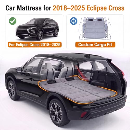 Image of Car Mattress for Eclipse Cross 2018-2025, Upgraded Non-Inflatable Thickened Foam SUV Car Camping Mattress, Foldable Trunk Sleeping Pad Car Bed Mattress for Road Trips Camping Travel