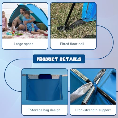 Carpa de playa para bebé anti-UV emergente liviana y refugio solar infantil portátil 4