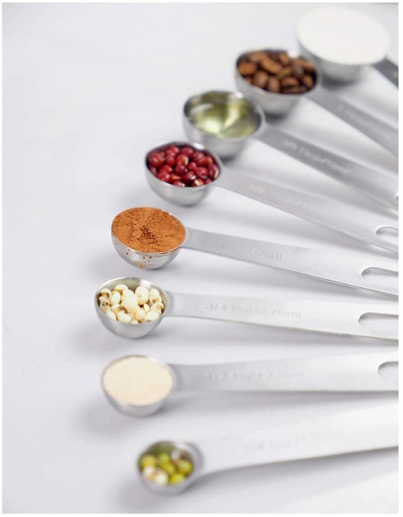 Juego de cucharas de Pala, Juego de cucharas medidoras, Herramientas de medición de ml de Acero Inoxidable de Alta Resistencia para Cocina y horneado en casa