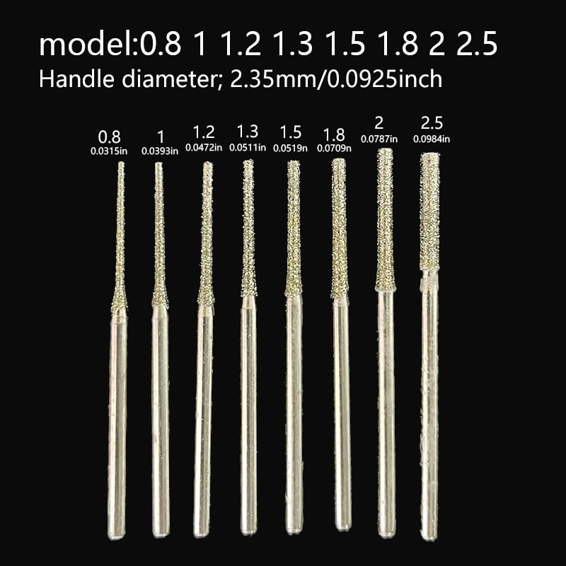 Jade Drill bit, Ceramic Tile Hollow Repair Drill bit, Emery Drill Tool, Rotary Tool Shape Diamond Drill Bits Rotary Diamond Burr Set Punch Drill bit Tool, 8-piece Set