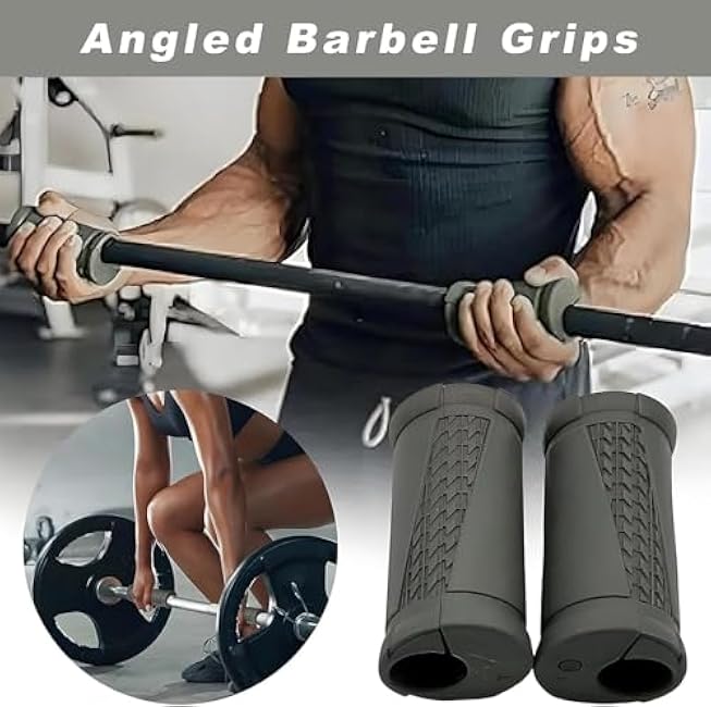 Angled Barbell Grips - Anti-Slip Ergonomic Grips to Reduce Joint Pressure, Angleds Barbells Grip for Bench Press for Biceps Triceps and Forearm Dumbbell Grip for Arm Training