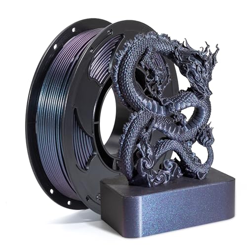 Image of Twilight Black Chameleon PLA 1.75mm 250g ColorShift Glitter 3D Filament FDM | Glitter sparkle Chameleon color change Hide layer lines Neatly wound 0.25kg Small spool for Printer Bambu Flashforge