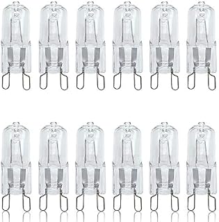 12 Pack Dimmable G9 25W Halogen Small Bulbs 240V, Capsules Halogen Light Bulbs 25 watt, Safety Fused Preventing Lamps Bulb Exploding, Warm White Light 2700K, Up to 2500 Hours Life