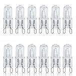12 Pack Dimmable G9 25W Halogen Small Bulbs 240V, Capsules Halogen Light Bulbs 25 watt, Safety Fused Preventing Lamps Bulb Exploding, Warm White Light 2700K, Up to 2500 Hours Life