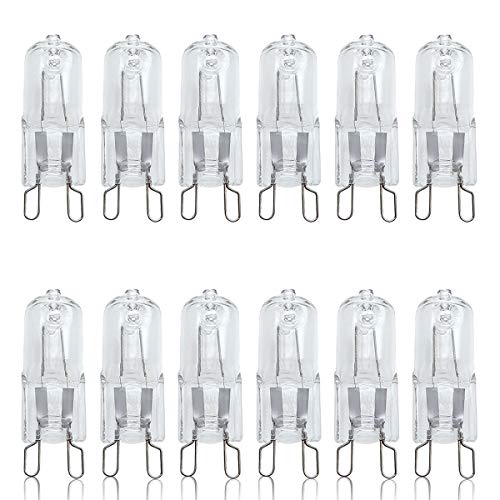 Bombillas halógenas G9 de 28 W, 12 bombillas G9, regulables, casquillo G9, luz blanca cálida, cápsula halógena G9 230 V, B4U