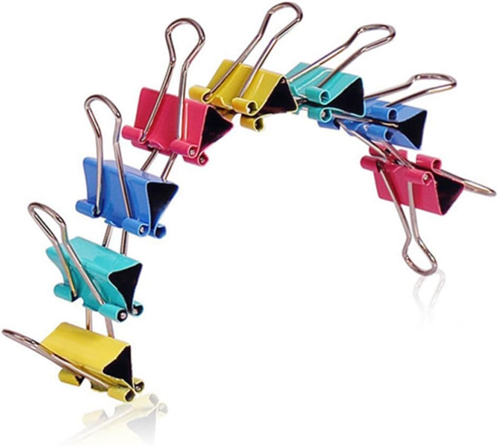 Colored Binder Clips 90 Pcs Metal Paper Clamp for Office